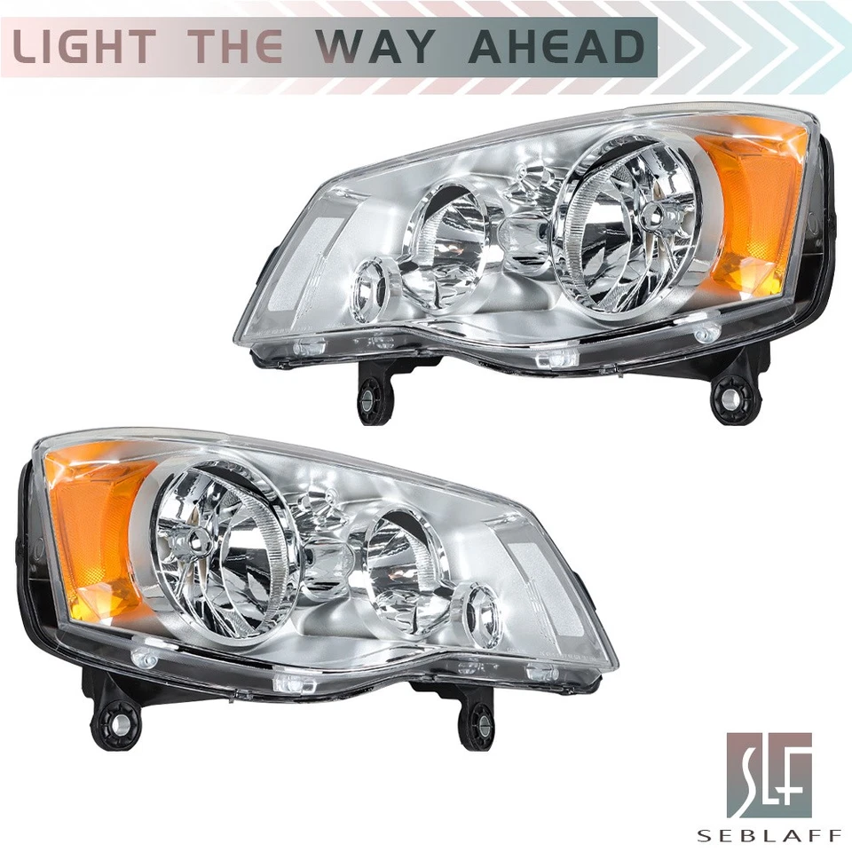 Par de faros para Dodge Grand Caravan 2011-2019 Chrysler Town&Country 2008-2016 Foto 2 de 4