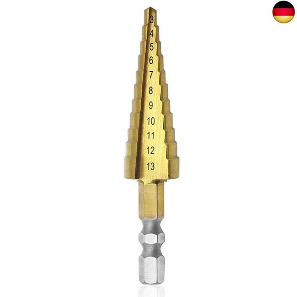 Saipor 3-13Mm Stufenbohrer Cutter Titanbeschichteter Stufen Bohrer Hss 6,35Mm-image