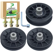 2 Pack 532194326 V Groove Idler Pulley with 532194327 Flat Idler Pulley with ...