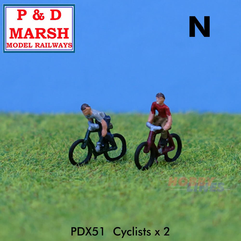 CYCLISTS PAINTED Painted figures ready to place PD Marsh 1:148 N gauge X51