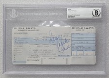 ROBERTA FLACK SIGNED SLABBED BECKETT BAS COA AUTOGRAPHED AIRLINE TICKET BOARDING