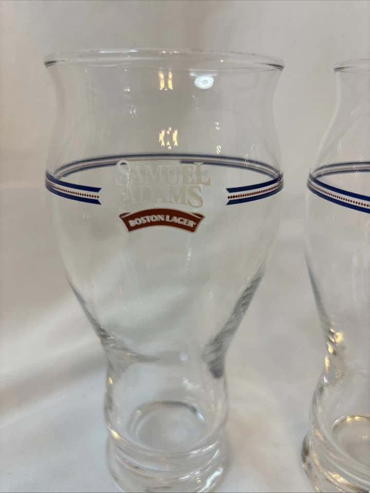 Juego de 2 vasos de cerveza Sam Adams Boston Lager a rayas azules Foto 3 de 4