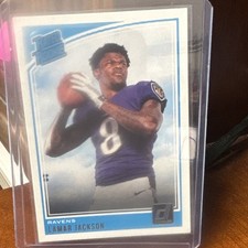 Panini 2018 Donruss Rated Rookie Lamar Jackson #317 Baltimore Ravens NFL Card. rookie card picture