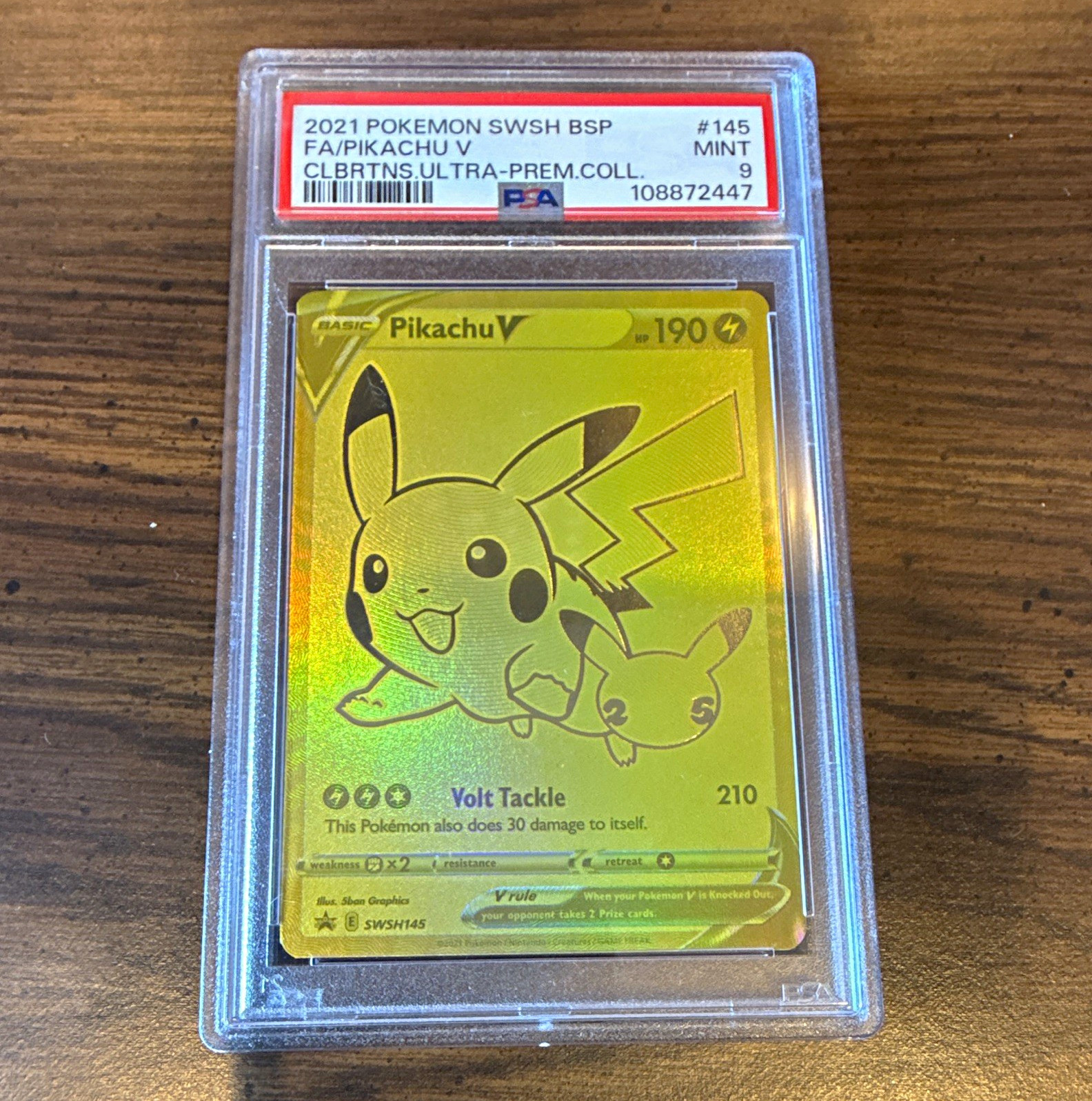 2021 Pokemon Pikachu V SWSH Promo Full Art Holo SWSH145 PSA 9