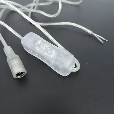 2-Pin 22AWG DC Female Adapter Cable LED Light Switch Neon Lamp 12V 5V