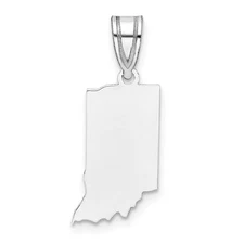 14K White Gold Indiana State Pendant