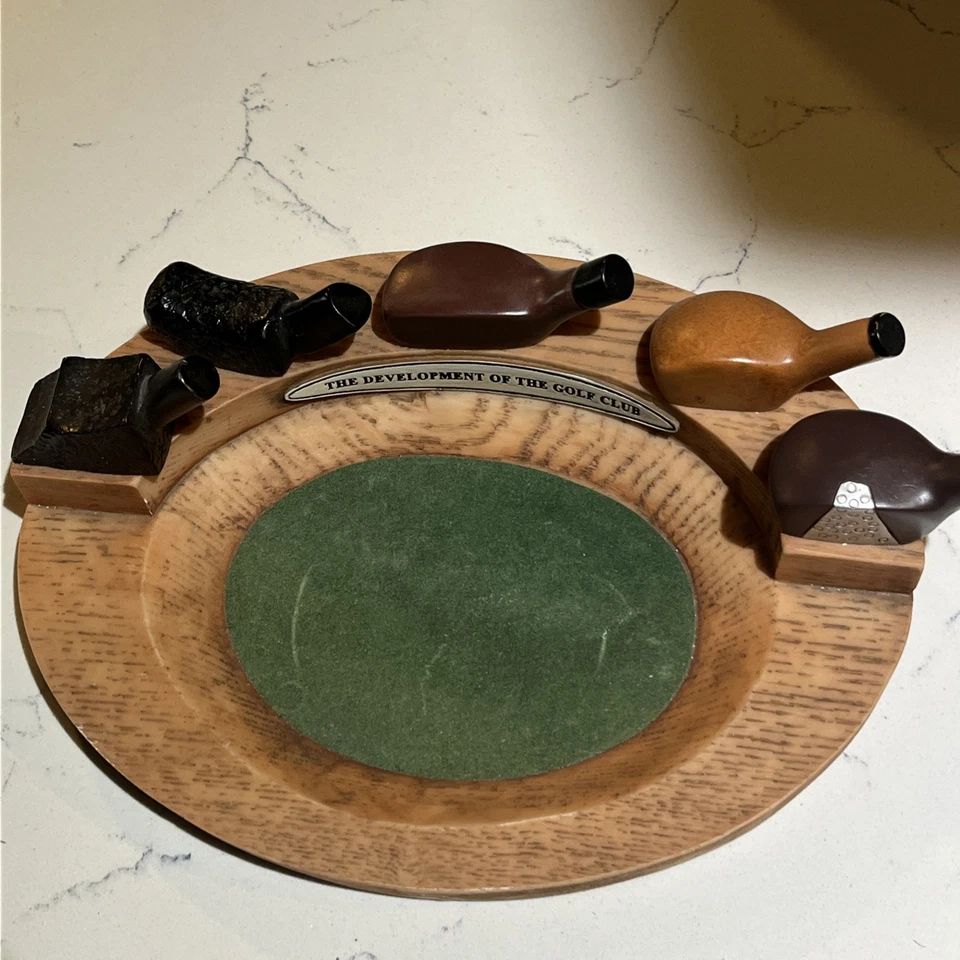 Винтажный поднос для пепла/безделушек на тему гольфа — «Развитие клюшки для гольфа» - Изображение 3 из 3