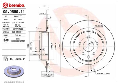 Brembo 09.D689.11 Brake Disc for Infiniti