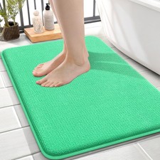 OLANLY Thick Memory Foam Small Bathroom Rugs 24x16, 24" X 16", Mint Green