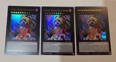 3x Laevatein, Genraider Boss of Shadows 1st Edition Ultra Rare RA05-EN051
