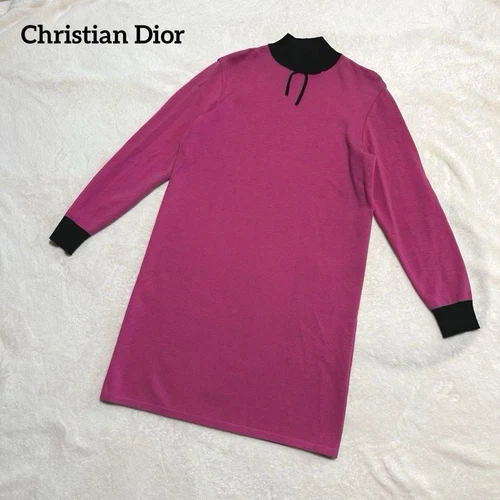 Abito Christian Dior Rosa Nero Maglia Taglia L Autentica Collezione Giappone