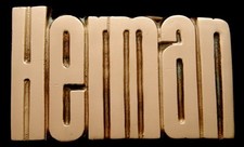 MH02105 NOS VINTAGE 1978 CUT-OUT NAME HERMAN SOLID BRASS BUCKLE
