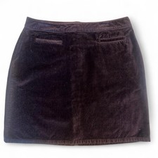 Brown J. Crew cotton velveteen mini skirt sz M preppy 1990s 90s Vtg Mod Indie