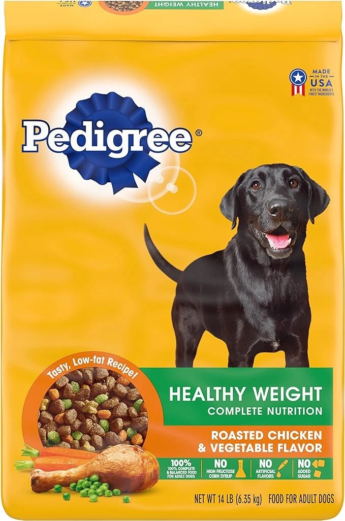 Pedigree Healthy Weight Roasted Chicken and Vegetable Flavor Dry Dog Food, 14