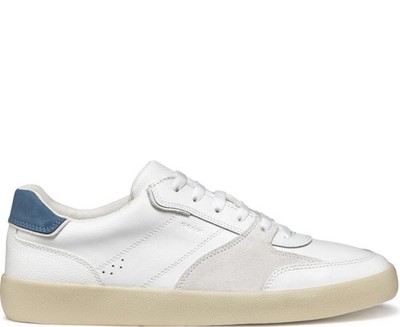 Geox Affile Herren Weiße Leder Sneaker Freizeit U55BUB09BBUC1260