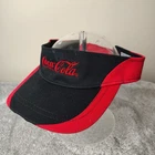 Vintage COCA COLA Visor Black Red Strapback Embroidered Classic Logo Cotton Y2K