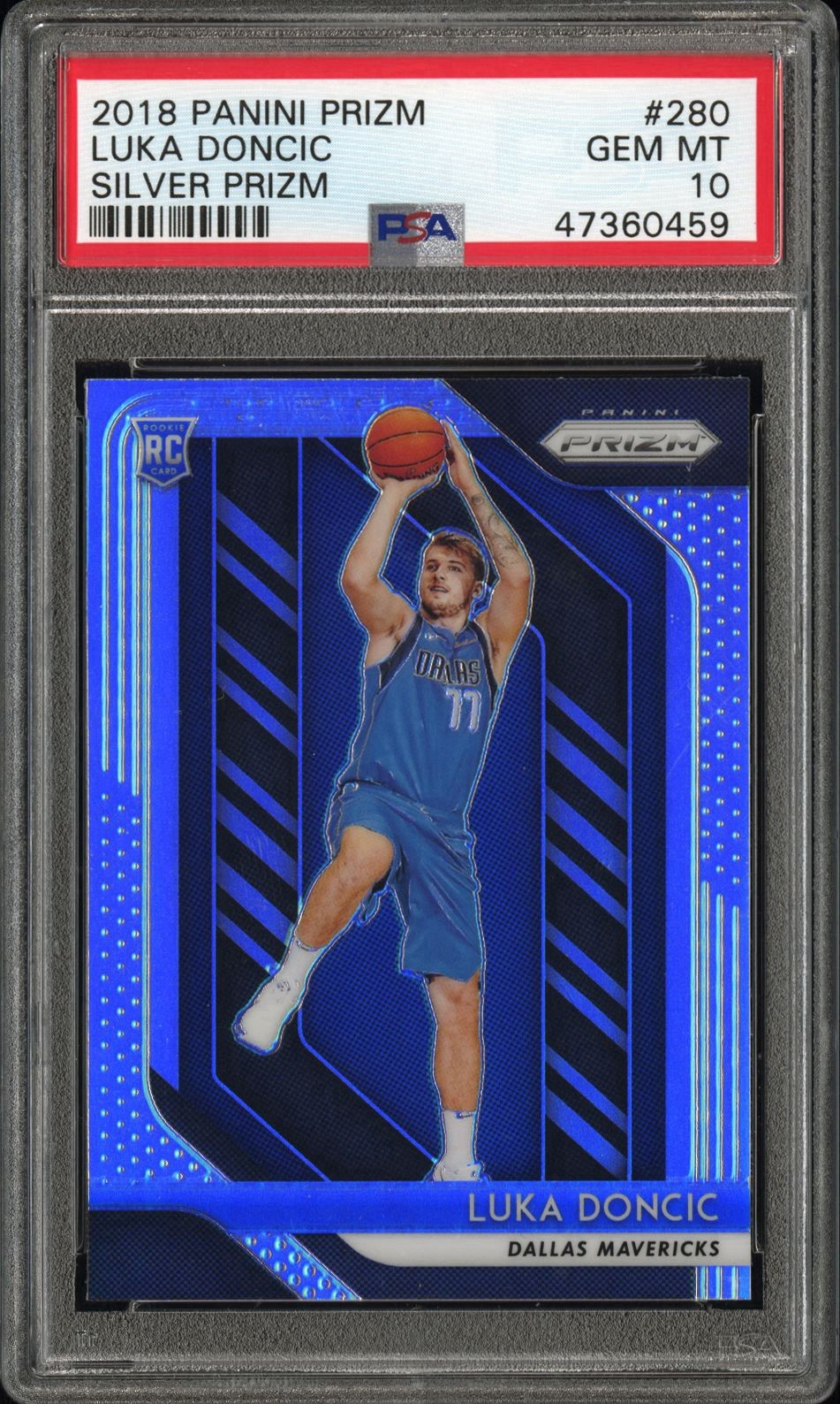 2018 PANINI PRIZM SILVER PRIZM #280 LUKA DONCIC ROOKIE RC PSA 10
