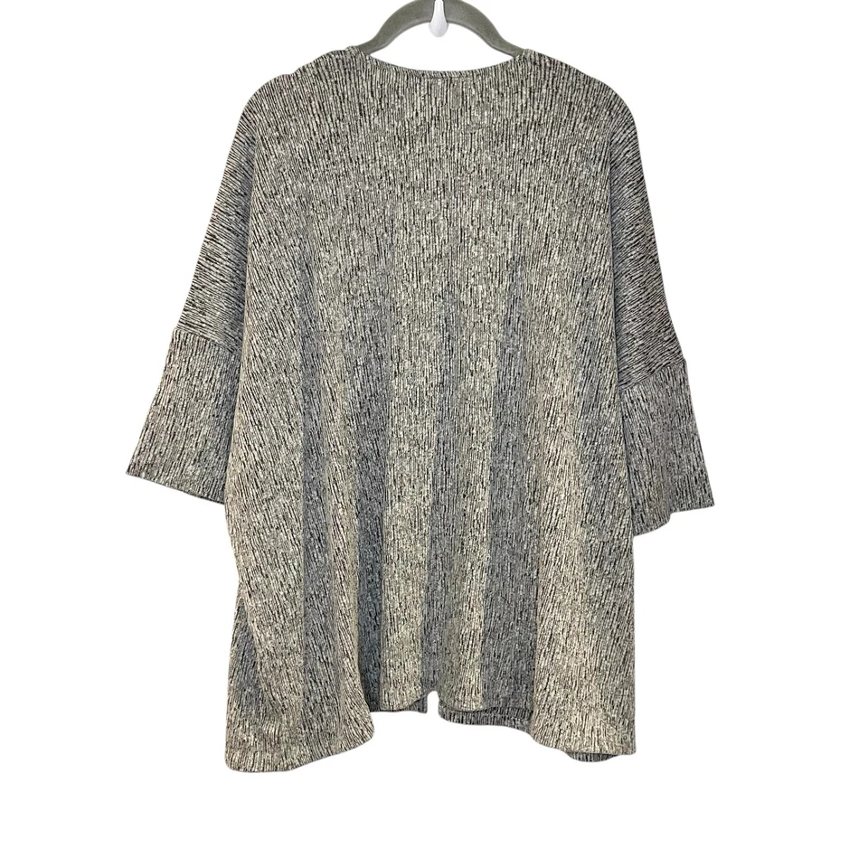 Cárdigan J. Jill Pure Jill Negro Rayas Botón Único Mezcla de Lino Lagenlook L Foto 4 de 4