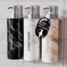 3-in-1 Shampoo, Conditioner, and Body Wash Dispenser - 3 x 17oz/500ml Shower Dis