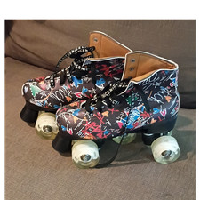 NICE NICE Womens Roller Skates Colorful Graffiti Design with Graphic Laces Adult