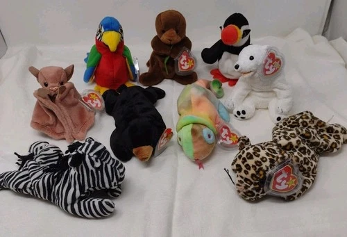 Ty Beanie Baby Zoo Lot of 9 Vintage 1996 NWT