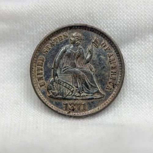 1871-P Seated Liberty Half Dime — photo from the most recent tracked eBay sale
