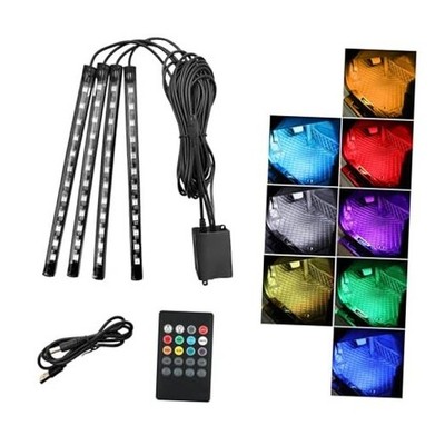 Car Led Interior Lights, RGB Multicolor Auto Strip Light with 48 LED Remote+USB