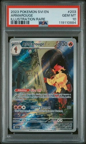 2023 POKEMON SVI EN-SCARLET & VIOLET ILLUSTRATION RARE #203 ARMAROUGE PSA 10