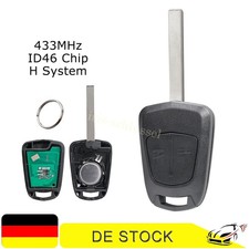 2 Tasten Funk Schlüssel 433MHz für Opel Astra H Zafira B Transponder ID46 Chip