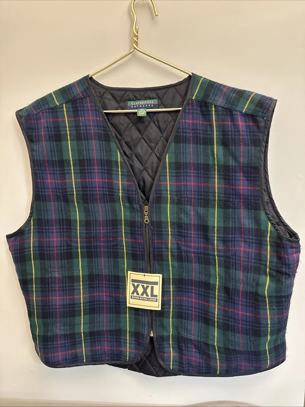 Vintage Claybrooke Outdoor Outdoors quilted Flannel Vest XXL Hunting Cabin
Opens in a new window or