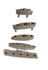 Set of 5 replacement ships for the 1996  Milton Bradley Battleship.