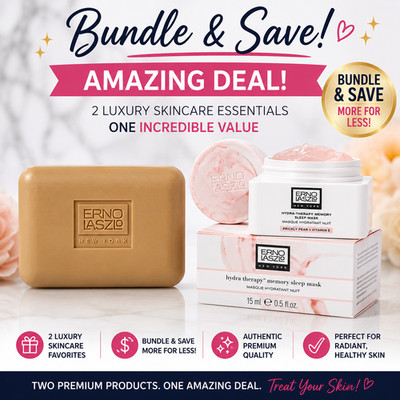 Erno Laszlo 2pc Bundle Brightening Cleansing Bar & Sleep Mask NEW