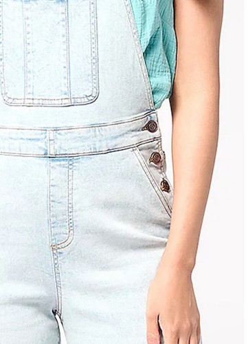 Denim & Co Canyon Retreat Easy Stretch Denim Overall Size 6 Misty Blue NEW - Picture 3 of 15