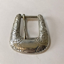 Sterling Silver .75  Filigree Engraved Monogram Western Belt Buckle 18.4g SS46 