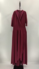 Quince Tencel Jersey Midi Wrap Dress Wine Basic Sleeved M