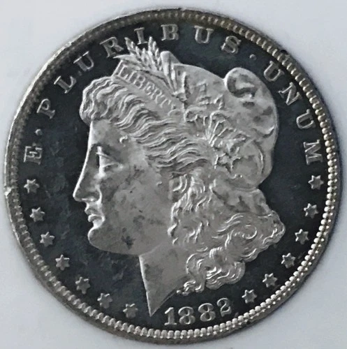 1882 O MORGAN DOLLAR! GEM BU+++! PROOF LIKE! RIM TONING! GORGEOUS! NR #S1081