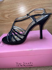 SIZE 7.5 Touch of Nina Black Rhinestone Heels