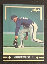 1991 Leaf Gold Andujar Cedeno Baseball Rookie Card (RC) BC20 Astros Shortstop VG. rookie card picture