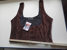 Corsage, Mittelalter-Style, Samt braun, mit interessanten Details, Gr. L