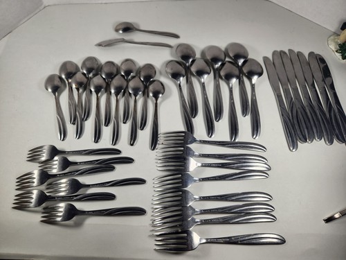 41 Piece AHCo Stainless Flatware Japan Used As Is - Picture 2 of 14