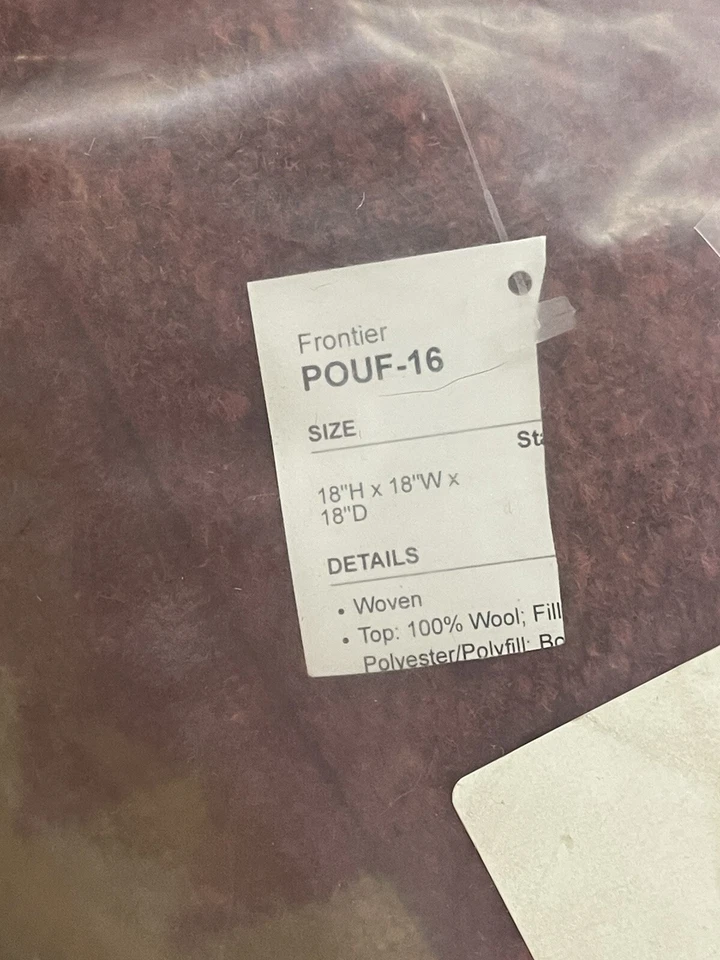 Surya POUF-16 Frontier 18 inch Brick Red Pouf, Cube - Image 4 of 4