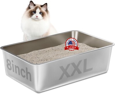 Caja de arena para gatos con lados altos superficie antiadherente para gatos NEW