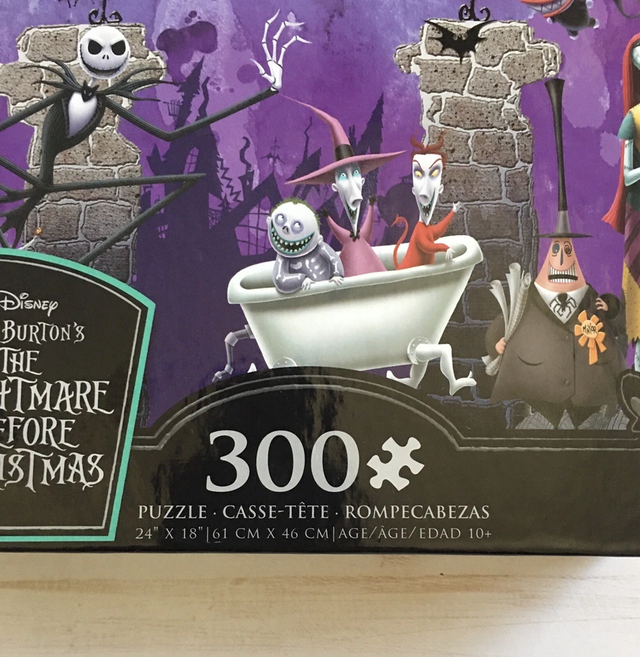 Rompecabezas Pesadilla antes de Navidad cementerio 300 piezas púrpura fantasma miedo 10+ Foto 2 de 3