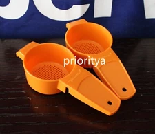 Tupperware Kitchen Tool Gadget Mini Sifter Tea Strainer Set of 2 Orange New