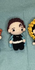 tanjiro crochet doll, homemade, unused, cute, 5.5 inches, anime, demon slayer