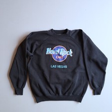 Vtg Vegas 90s Crewneck Sweatshirt Hard Rock Cafe USA Measures Large Tagged XL