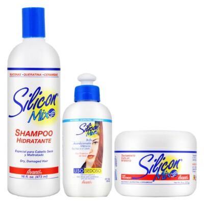 Silicon Mix Intensive Shampoo 16oz + Hair Treatment + Leave-in 8oz w/FNF