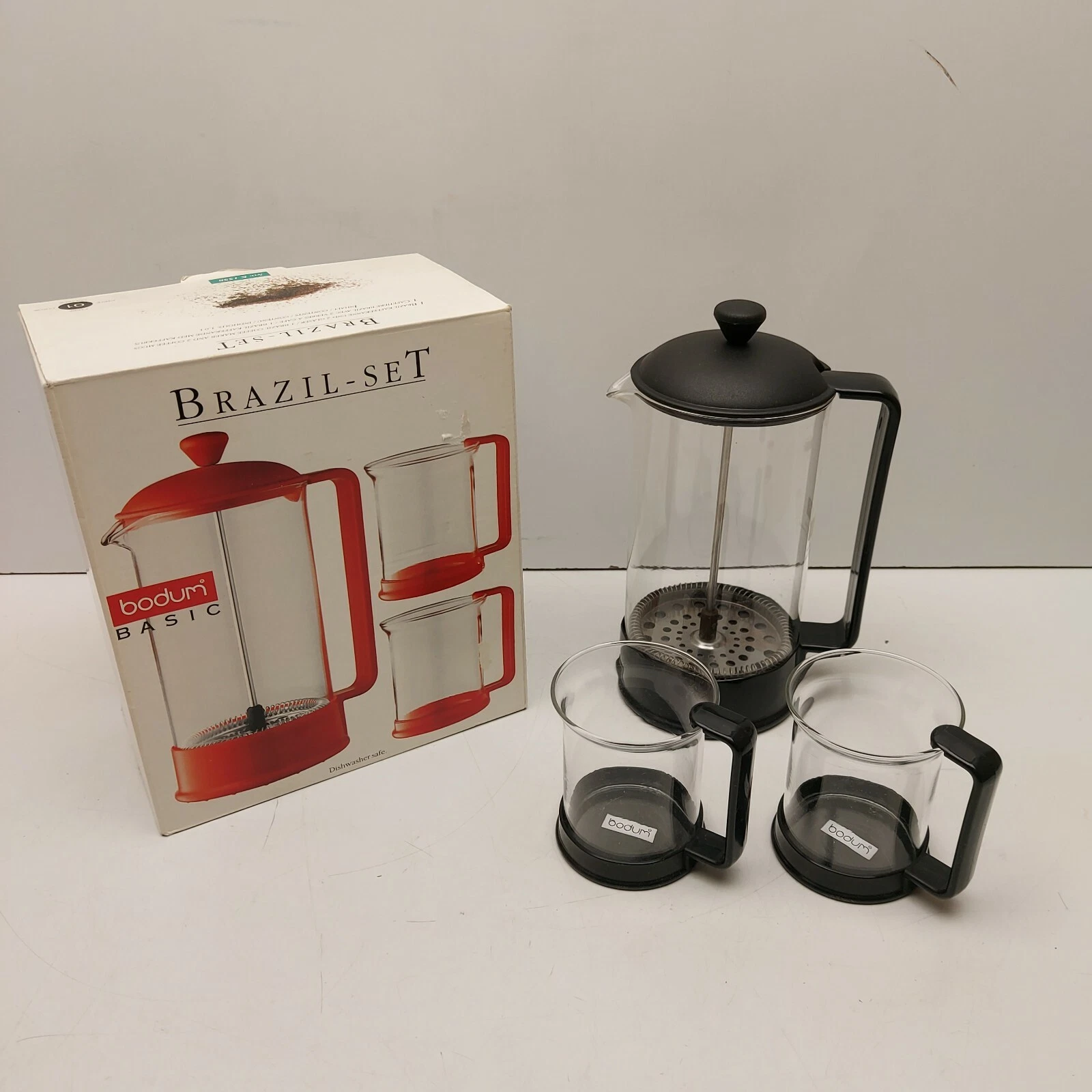 BODUM Brazil French Press Coffee Maker 3PC Set Black & Clear Glass K 1558 8 Cup
Opens in a new windo
