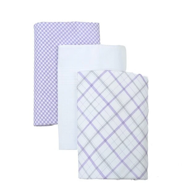 Umo Lorenzo Men's Handkerchiefs 3 Pack Boxed Set Purple Colors 100% Cotton NEW - Image 3 of 3