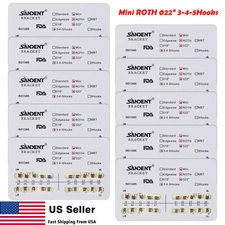 10Packs Dental Orthodontic Metal Brackets Braces Mini Roth Slot.022 345 Hooks #2